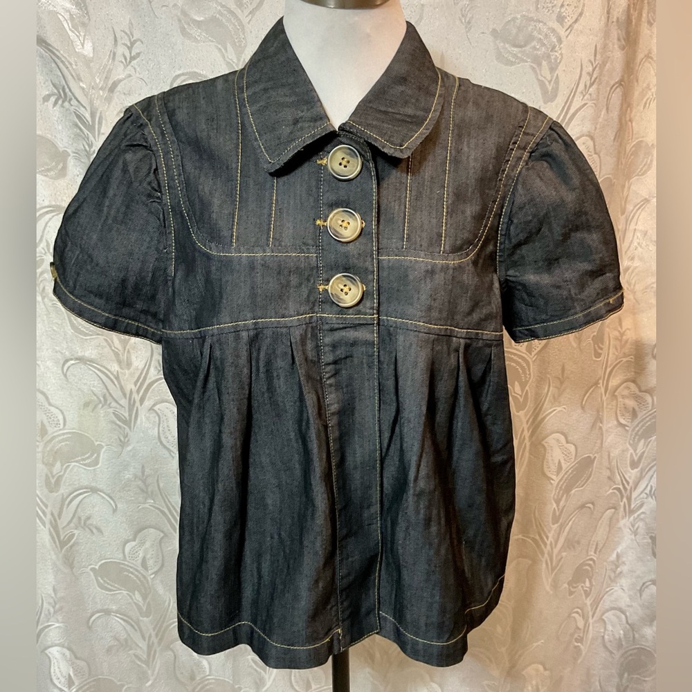 Baccini Dark Wash Baby Doll Short Sleeve